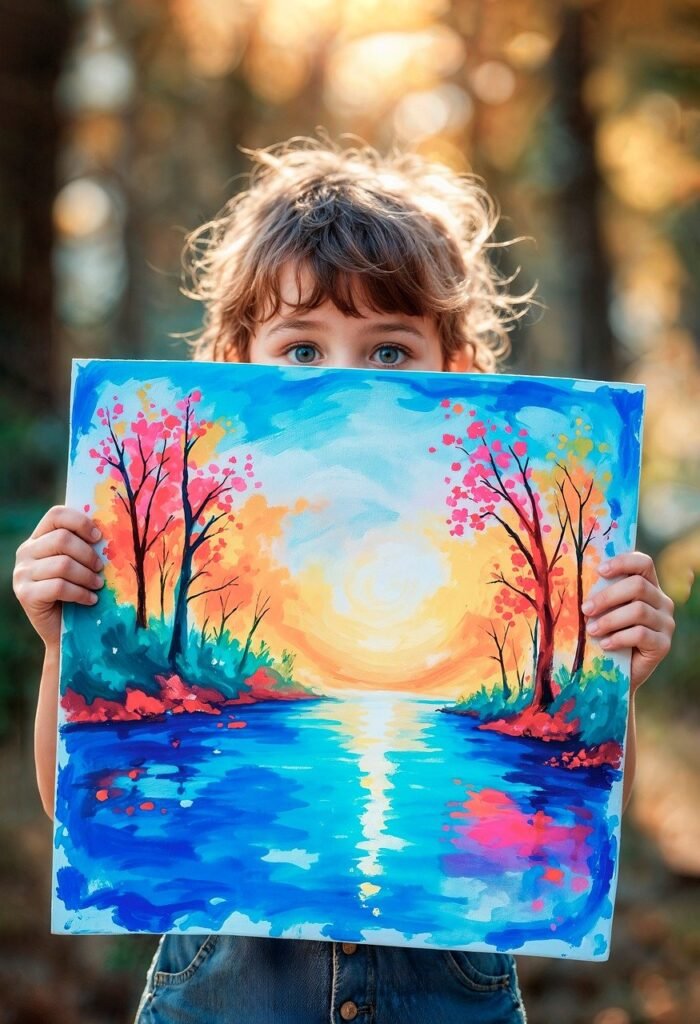 kid, child, painting, drawing, artwork, mindful living, creative art classes, plant interior design, holistic wellness, healthy cooking sessions, nature-inspired lifestyle, art therapy workshops